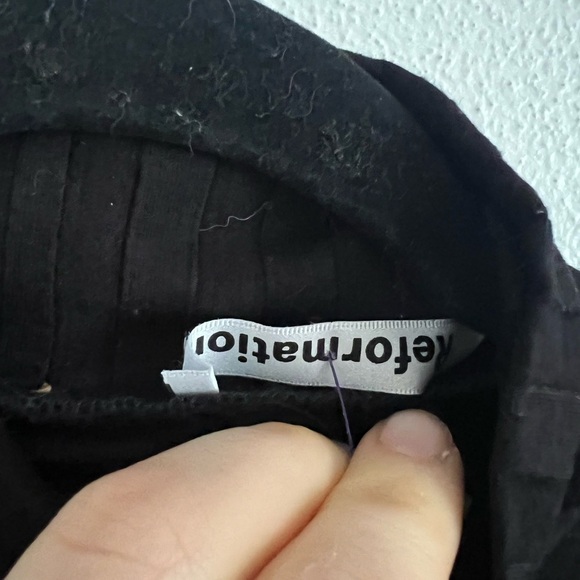 Reformation Libra Rib Knit Minidress In Black Size L - Picture 6 of 7